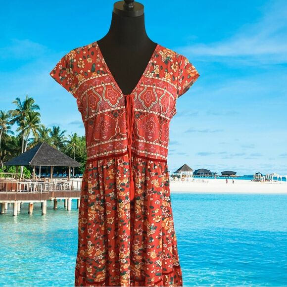 Mislook Travel Light Maxi Dress in Vivid Floral, Size Large - Picture 6 of 9